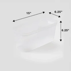 2pk Slim Open Storage Bins Clear - Brightroom™: Stackable Plastic Utility Tubs, 7.1 Volume, Nesting, Spot Clean -Brightroom GUEST 009171ca f91f 4418 9454 229462699c15