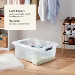 Medium Frosted Latching Storage Box - Brightroom™: Stackable Polypropylene Tote With Lid, 48L Capacity 7 Medium Frosted Latching Storage Box - Brightroom™: Stackable Polypropylene Tote With Lid, 48L Capacity -Brightroom GUEST 047ac601 171c 446f 97bf 888ae2d54712