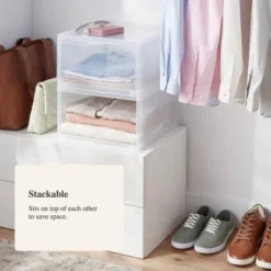 Stackable Large Bin Front Opening Clear - Brightroom™: Transparent Utility Storage, 19 Volume, Stackable 6 Stackable Large Bin Front Opening Clear - Brightroom™: Transparent Utility Storage, 19 Volume, Stackable -Brightroom GUEST 09f1c98f 252d 41a1 b5d1 c8454577430d