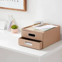 Canvas Drawers Light Brown - Brightroom™: Desk & Office Organization, Polyester Canvas, , 6"x13"x9.875"
