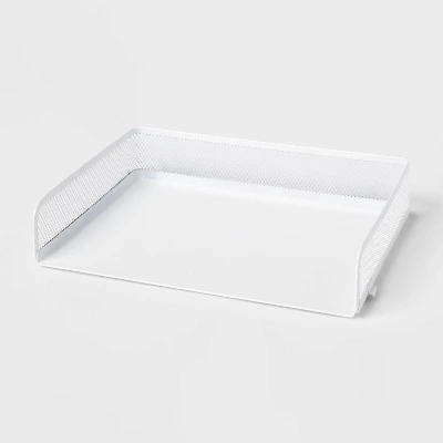Mesh Stacking Letter Tray With Wide Side Opening White - Brightroom™: Steel File Organizer & Holder, No Assembly Required 3 Mesh Stacking Letter Tray With Wide Side Opening White - Brightroom™: Steel File Organizer & Holder, No Assembly Required - Image 3