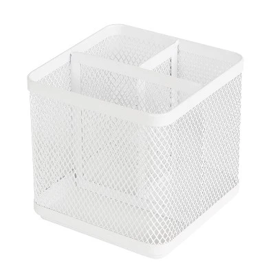 Mesh Pencil Holder White - Brightroom™: Steel Desk Organizer, Pen Holder, Pencil Cup, 3.98" Height, Width & Depth 1 Mesh Pencil Holder White - Brightroom™: Steel Desk Organizer, Pen Holder, Pencil Cup, 3.98" Height, Width & Depth