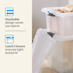 Medium Frosted Latching Storage Box - Brightroom™: Stackable Polypropylene Tote With Lid, 48L Capacity 8 Medium Frosted Latching Storage Box - Brightroom™: Stackable Polypropylene Tote With Lid, 48L Capacity -Brightroom GUEST 26086a48 e4ef 4a9c a11a 7ec2b449b8a7