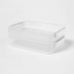 Click In Place 6.7qt Clear Shallow Plastic Storage Bin With White Latch For Home And Office Organization - Brightroom™ -Brightroom GUEST 26e19bcd f9a2 4375 87c1 9d243f92c9d4