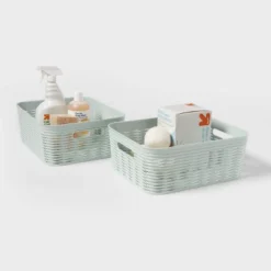 2pk Wave Medium Decorative Basket Mint Green - Brightroom™ 5 2pk Wave Medium Decorative Basket Mint Green - Brightroom™ -Brightroom GUEST 2e56a169 a339 4bae 9f0b 0a12fcf63ee8