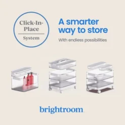 Click In Place 3qt Clear Shallow Slim Plastic Storage Bin With White Latch For Home And Office Organization - Brightroom™ -Brightroom GUEST 3634e392 44a2 45d4 a377 2a6210716a3d