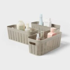 3pk Wave Half Medium Decorative Basket Gray - Brightroom™ 5 3pk Wave Half Medium Decorative Basket Gray - Brightroom™ -Brightroom GUEST 3a36570f 5fbc 4bdd bd76 74e2f890a24a