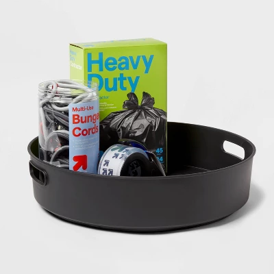 18" Storage Turntable - Brightroom™: Black Utility Storage Bin, 50% Recycled Plastic, 915 Volume Capacity 2 18" Storage Turntable - Brightroom™: Black Utility Storage Bin, 50% Recycled Plastic, 915 Volume Capacity - Image 2