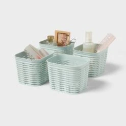4pk Wave Mini Decorative Basket Mint Green - Brightroom™ 5 4pk Wave Mini Decorative Basket Mint Green - Brightroom™ -Brightroom GUEST 40a61d7e 32c9 42b5 8567 d3d05a3e19be