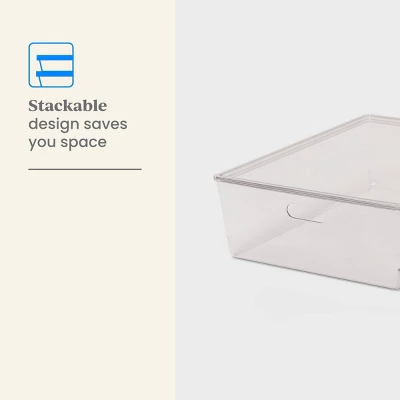 26L Stacking Clear Bin With Lid - Brightroom™: Plastic, Stackable, Universal Storage, 21.53" X 14.92" X 5.9" 3 26L Stacking Clear Bin With Lid - Brightroom™: Plastic, Stackable, Universal Storage, 21.53" X 14.92" X 5.9" - Image 3