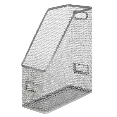 Mesh Magazine File Silver - Brightroom™: Steel File Organizer & Storage Bin, 12" H, No Assembly Required 4 Mesh Magazine File Silver - Brightroom™: Steel File Organizer & Storage Bin, 12" H, No Assembly Required - Image 4