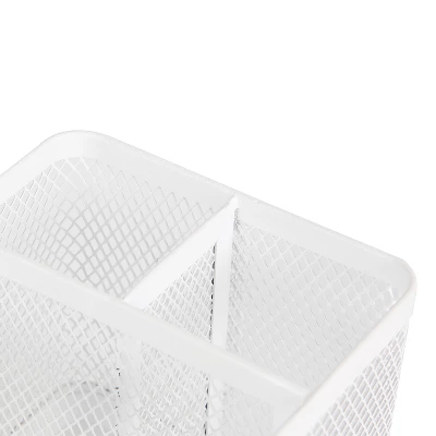 Mesh Pencil Holder White - Brightroom™: Steel Desk Organizer, Pen Holder, Pencil Cup, 3.98" Height, Width & Depth 2 Mesh Pencil Holder White - Brightroom™: Steel Desk Organizer, Pen Holder, Pencil Cup, 3.98" Height, Width & Depth - Image 2