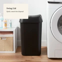 13.3gal Pivot Lid Waste Can Black - Brightroom™: Kitchen Trash Can, Swing Lid, 13 Gallon Capacity, Indoor Use -Brightroom GUEST 610a6172 94e9 49d6 bccf 2ff265eef85a