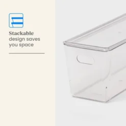 5L Stacking Clear Bin With Lid - Brightroom™: PET, Stackable, Universal Storage, Handles, 13.77" X 5.11" -Brightroom GUEST 6b138a9a 9e6e 4f33 828f 0aa24471f452