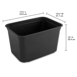 26.2qt Heavy Duty Storage Bin - Brightroom™: Black Plastic, Stackable & Portable, Universal Storage Solution -Brightroom GUEST 7adcb98c 6476 4bbb aa17 6aab822be76c