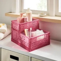 Small Foldable Crate Pink - Brightroomâ„¢
