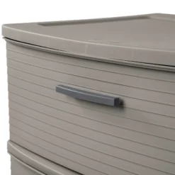 3 Drawer Wide Tower Dark Gray - Brightroom™: Plastic Storage Drawers, Portable Universal Storage, No Assembly Required -Brightroom GUEST 805b3ceb 3069 4c2f 8b6c e548d8d23107