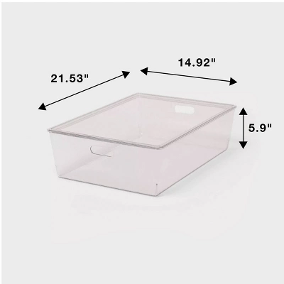 26L Stacking Clear Bin With Lid - Brightroom™: Plastic, Stackable, Universal Storage, 21.53" X 14.92" X 5.9" 4 26L Stacking Clear Bin With Lid - Brightroom™: Plastic, Stackable, Universal Storage, 21.53" X 14.92" X 5.9" - Image 4
