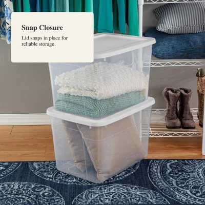 70qt Clear Storage Box With White Lid - Brightroom™ 3 70qt Clear Storage Box With White Lid - Brightroom™ - Image 3