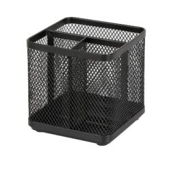 Mesh Pencil Holder Black - Brightroomâ„¢: Steel Desk Organizer, Office Supplies, Pen Holder, 3.98" Height, Width, Depth