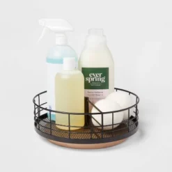 Divided Turntable Black Wire With Natural Wood - Brightroom™ 5 Divided Turntable Black Wire With Natural Wood - Brightroom™ -Brightroom GUEST aa83c3b1 19ba 41dd ba5d e1b86512a437