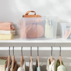 Large Open Storage Bin Clear - Brightroom™: Plastic, Portable, Nesting, Universal Storage, 20.4 Volume, 15x12.25x8.25