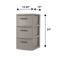 3 Drawer Medium Tower Dark Gray - Brightroom™: Plastic Storage Drawers, Portable Universal Storage, No Assembly Required -Brightroom GUEST bf6392a9 b2b1 474e a697 9d1f08e3c887