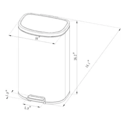 45L D Shape Step Trash Can - Brightroom™ -Brightroom GUEST c2061739 02e1 4b84 8bb6 9115a2781dbe