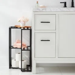 Small Space Storage Cabinet Black Metal - Brightroom™