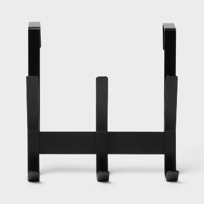 Over The Door 3 Hook - Black - Brightroom™ 2 Over The Door 3 Hook - Black - Brightroom™ - Image 2