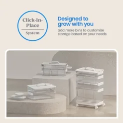 Click In Place 4.5qt Clear Slim Plastic Storage Bin With White Latch For Home And Office Organization - Brightroom™ -Brightroom GUEST cbc9a30f 661b 40c4 b5dc bd9aae60a660