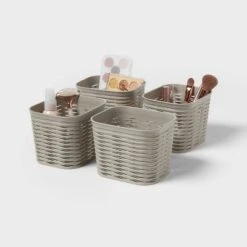 4pk Wave Decorative Basket Mini Gray - Brightroom™ 5 4pk Wave Decorative Basket Mini Gray - Brightroom™ -Brightroom GUEST cf9f0926 ad9e 4790 bb70 835c264b6735
