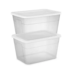 56qt Clear Non-Latching Storage Box With White Lid - Brightroom™ -Brightroom GUEST cfeb3441 e377 4268 9829 d05bbd5c8f13