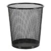 Mesh Waste Basket Black - Brightroom™: Steel, 3 Gallon, Nonslip Base, Fingerprint-Resistant, Indoor Mesh Trash Can